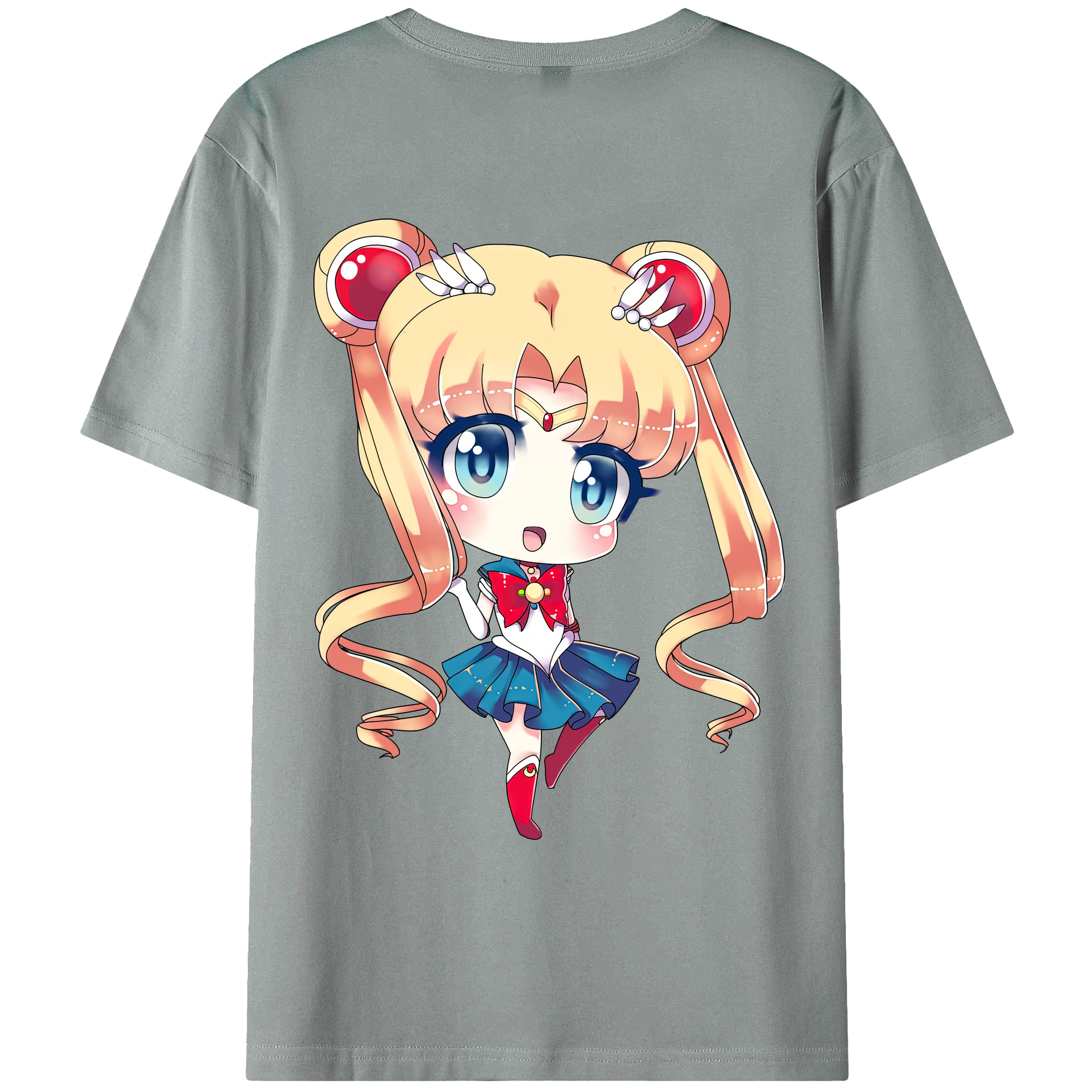 （画像用） 美少女戦士セーラームーン 月野 うさぎ つきの うさぎ Sailor Moon Tsukino Usagi 綿100％ メンズ半袖Tシャツ（バックプリント） 通気性
